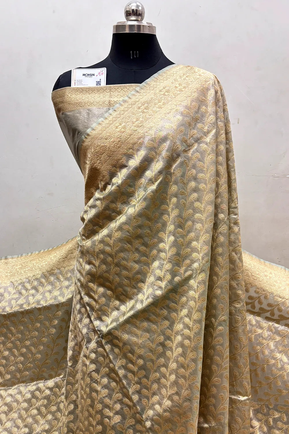 Light Mint Tissue Silk Banarasi Saree