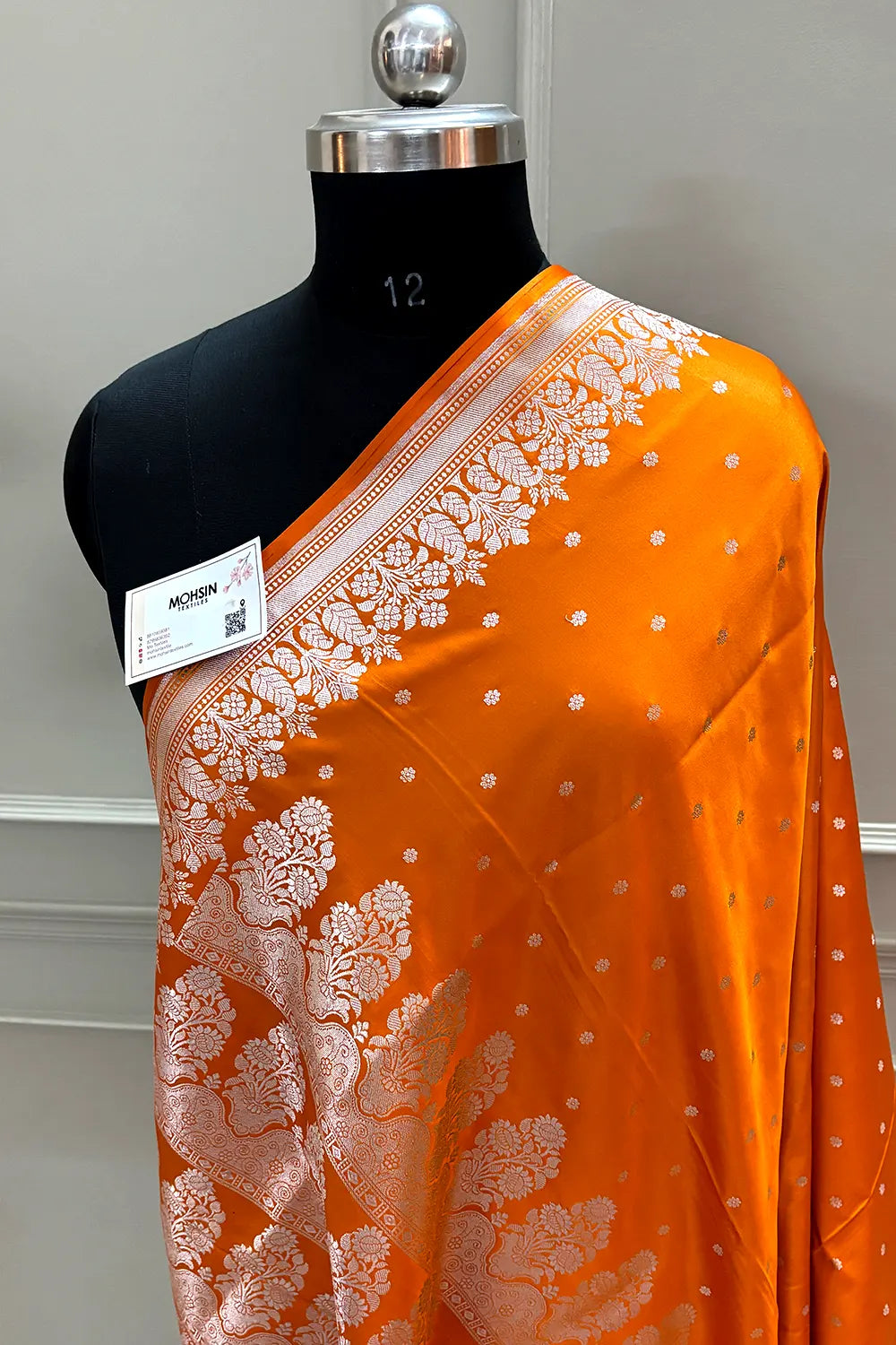 Light Orange Hawahawai Buti Katan Silk Banarasi Saree