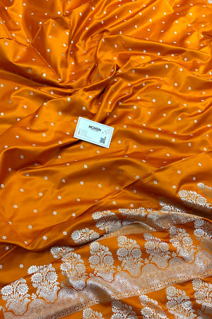 Light Orange Hawahawai Buti Katan Silk Banarasi Saree