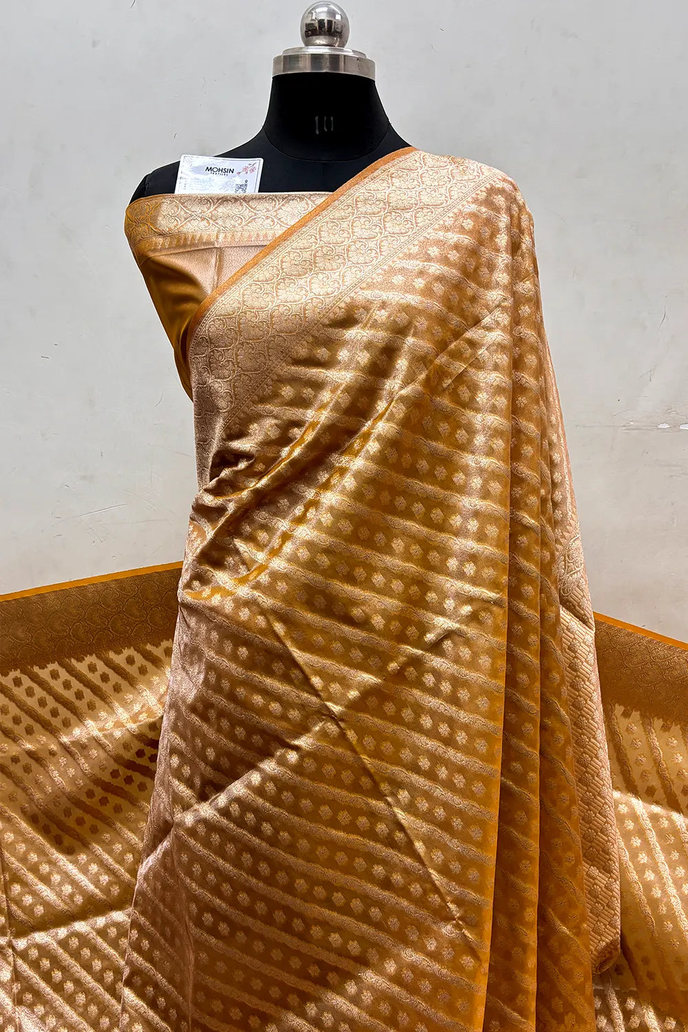 Light Peach Tissue Silk Banarasi Saree