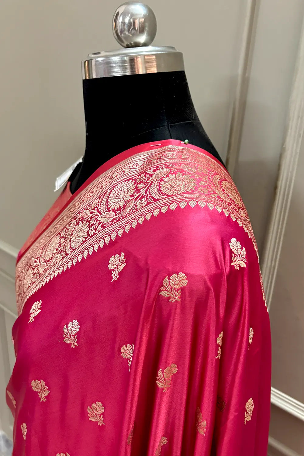 Light Pink Chaman Buti Katan Silk Banarasi Saree