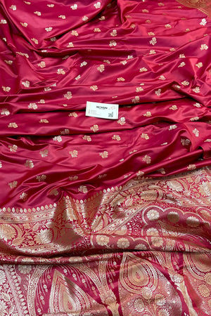 Light Pink Chaman Buti Katan Silk Banarasi Saree