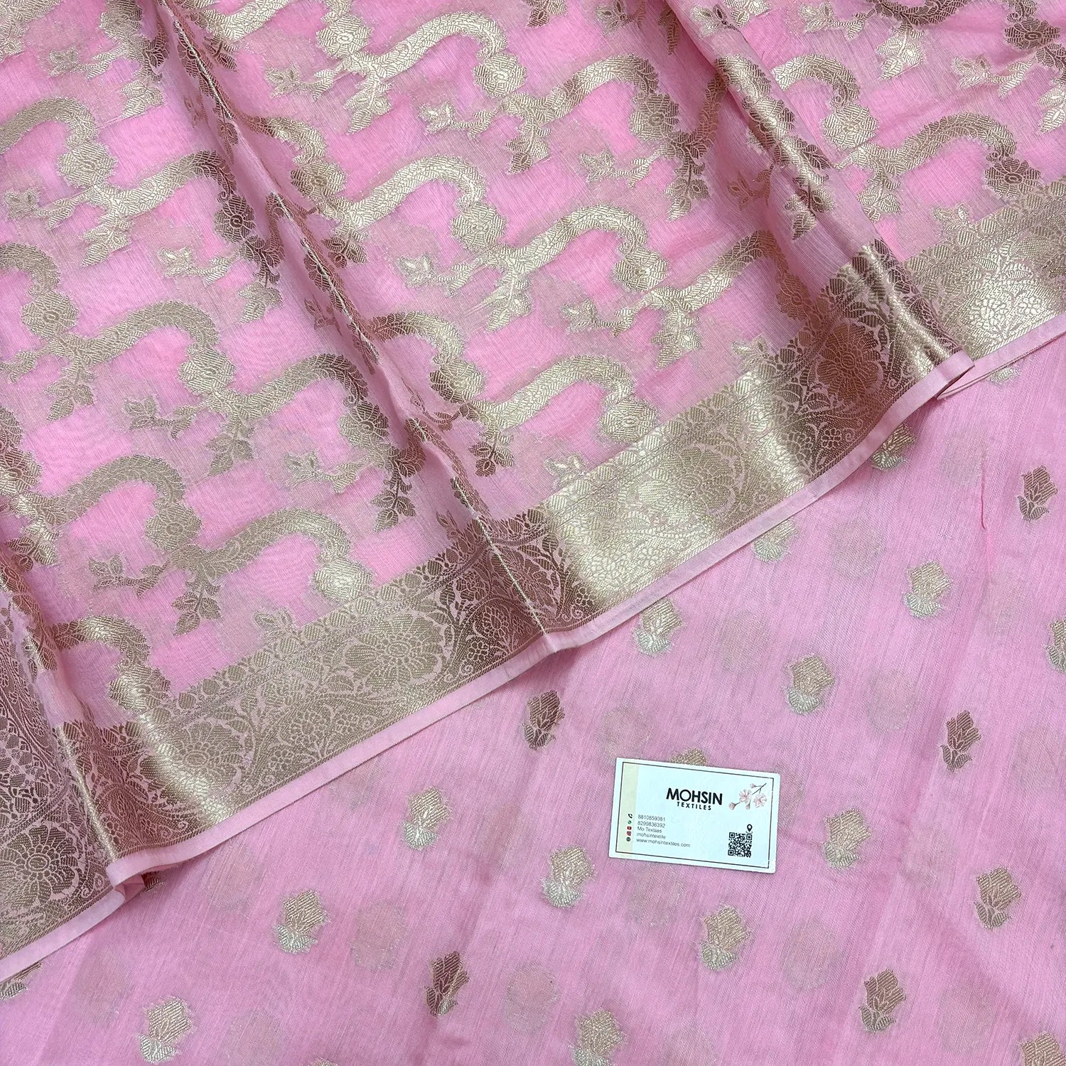 Light Pink Resham Banarasi Silk Suit