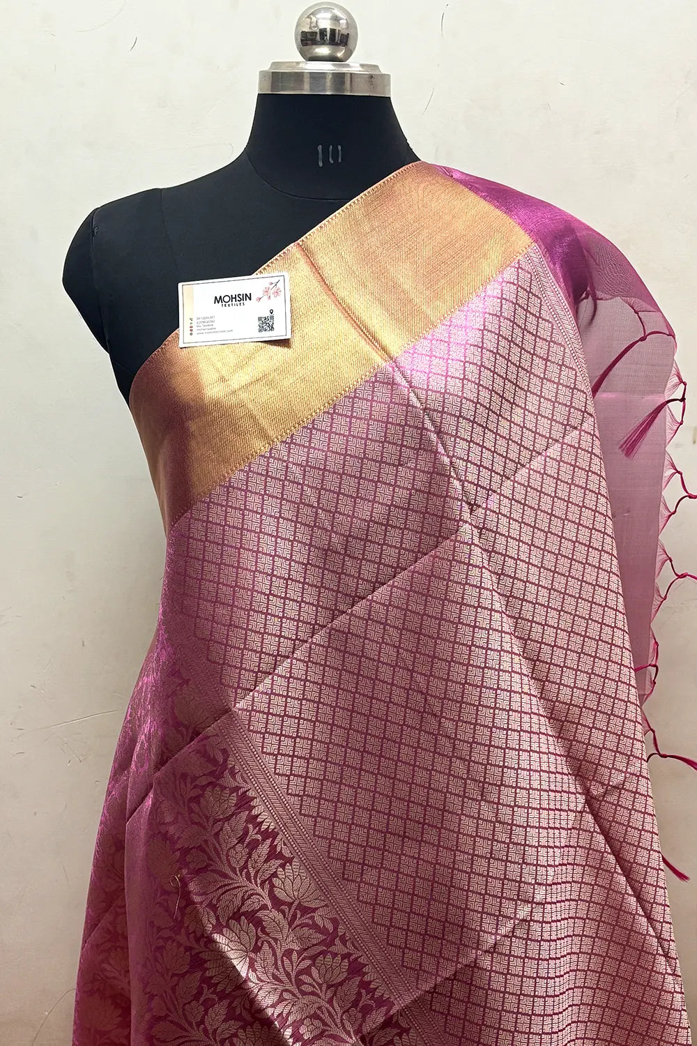 Light Pink Tissue Silk Banarasi Saree
