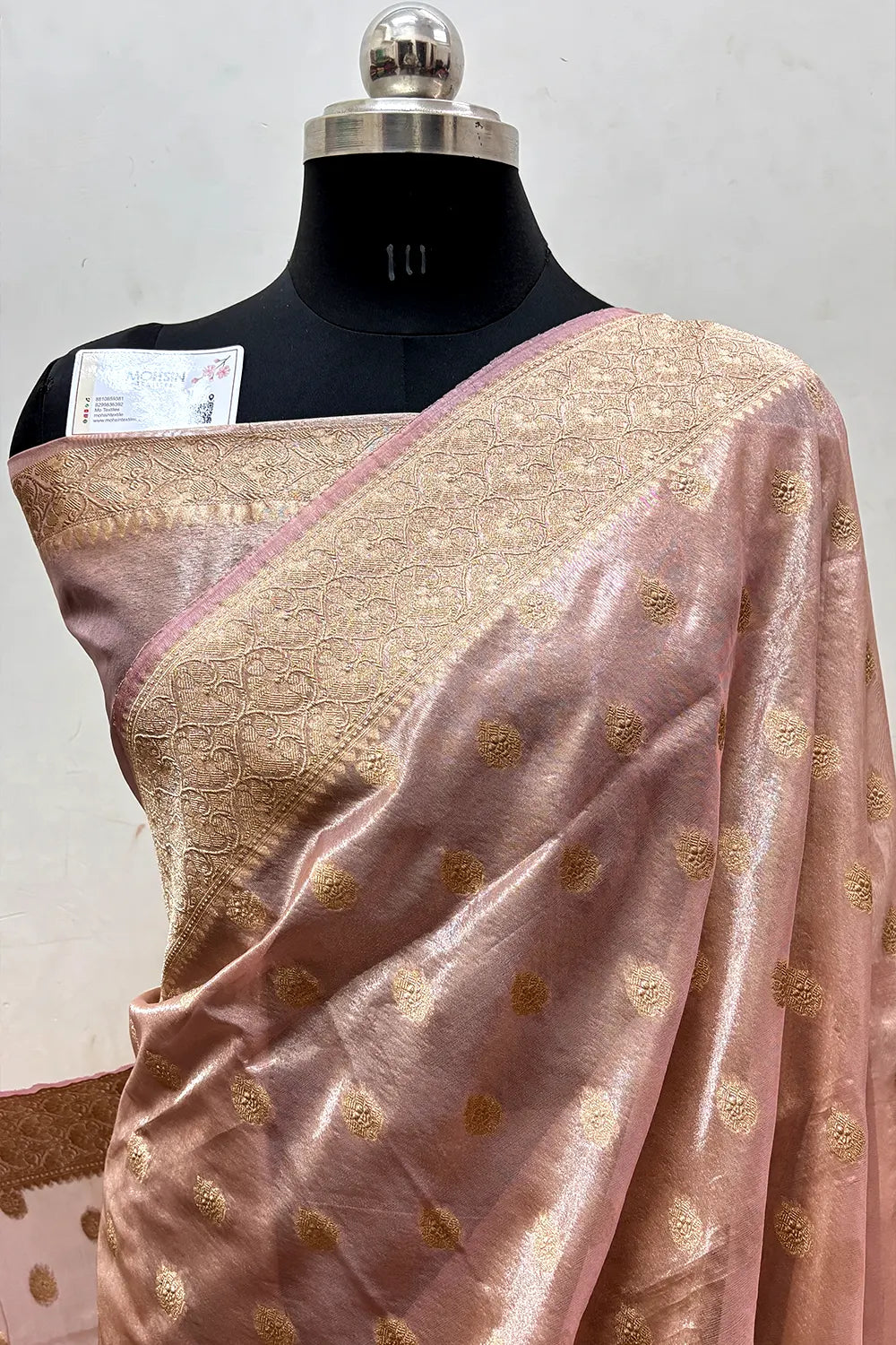 Light Pink Tissue Silk Banarasi Saree