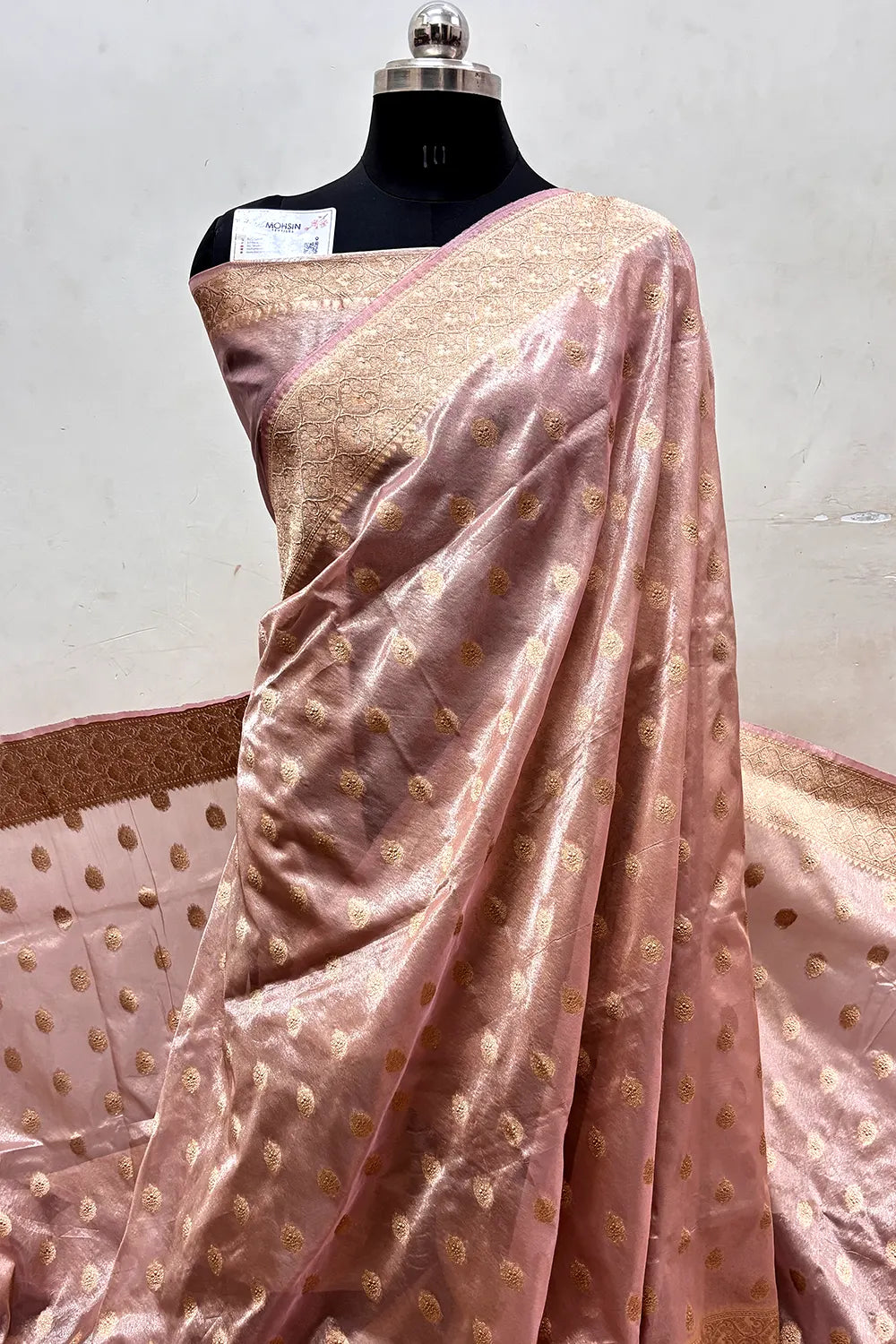 Light Pink Tissue Silk Banarasi Saree