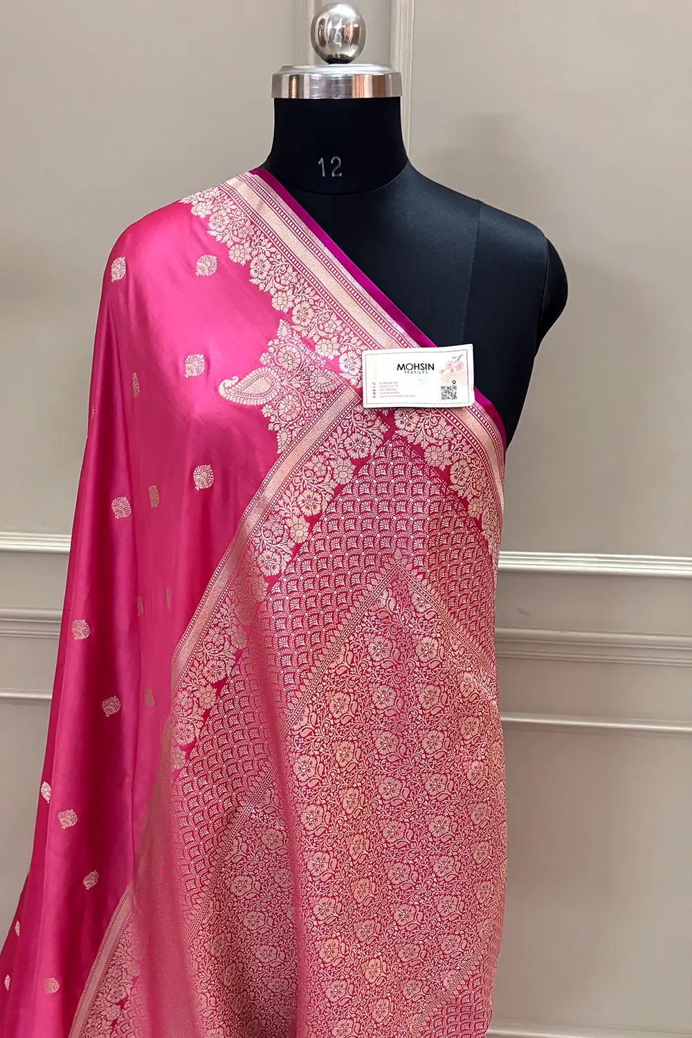Light Pink Zari Katan Silk Banarasi Saree