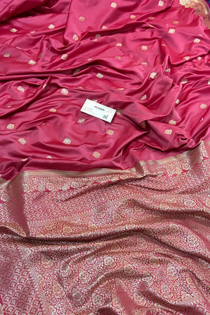 Light Pink Zari Katan Silk Banarasi Saree