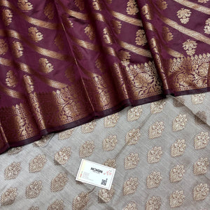 Light Wine and Wine Banarasi Silk Suit