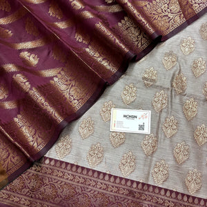 Light Wine and Wine Banarasi Silk Suit