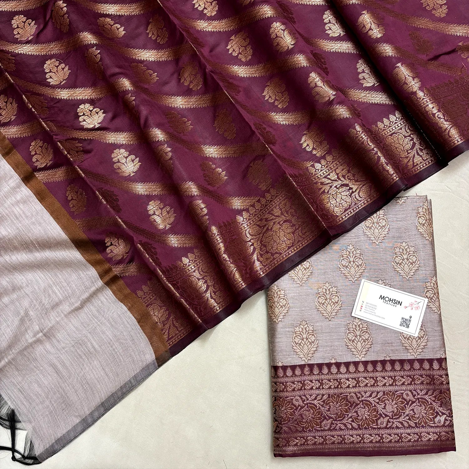 Light Wine and Wine Banarasi Silk Suit