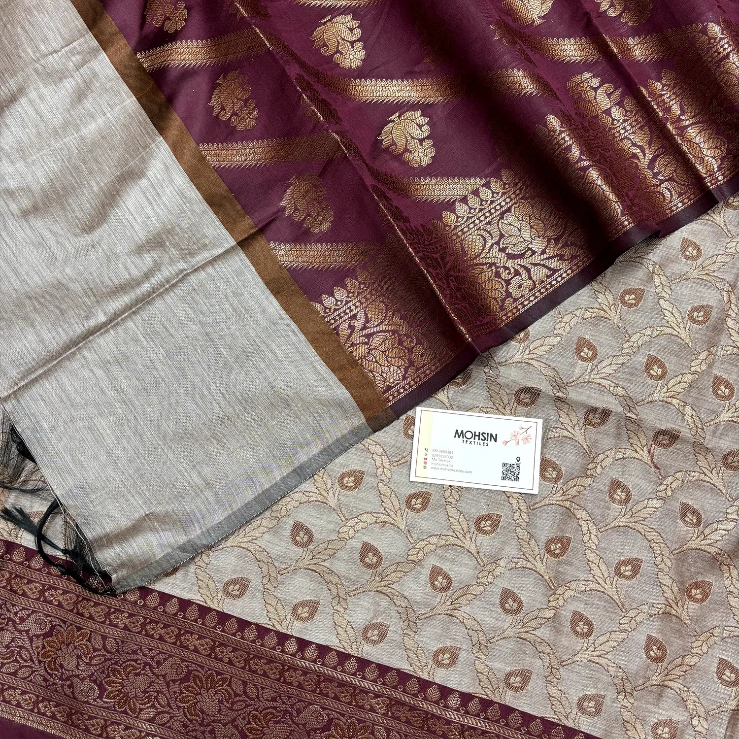Light Wine and Wine Patti Jaal Banarasi Silk Suit