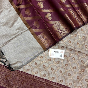 Light Wine and Wine Patti Jaal Banarasi Silk Suit