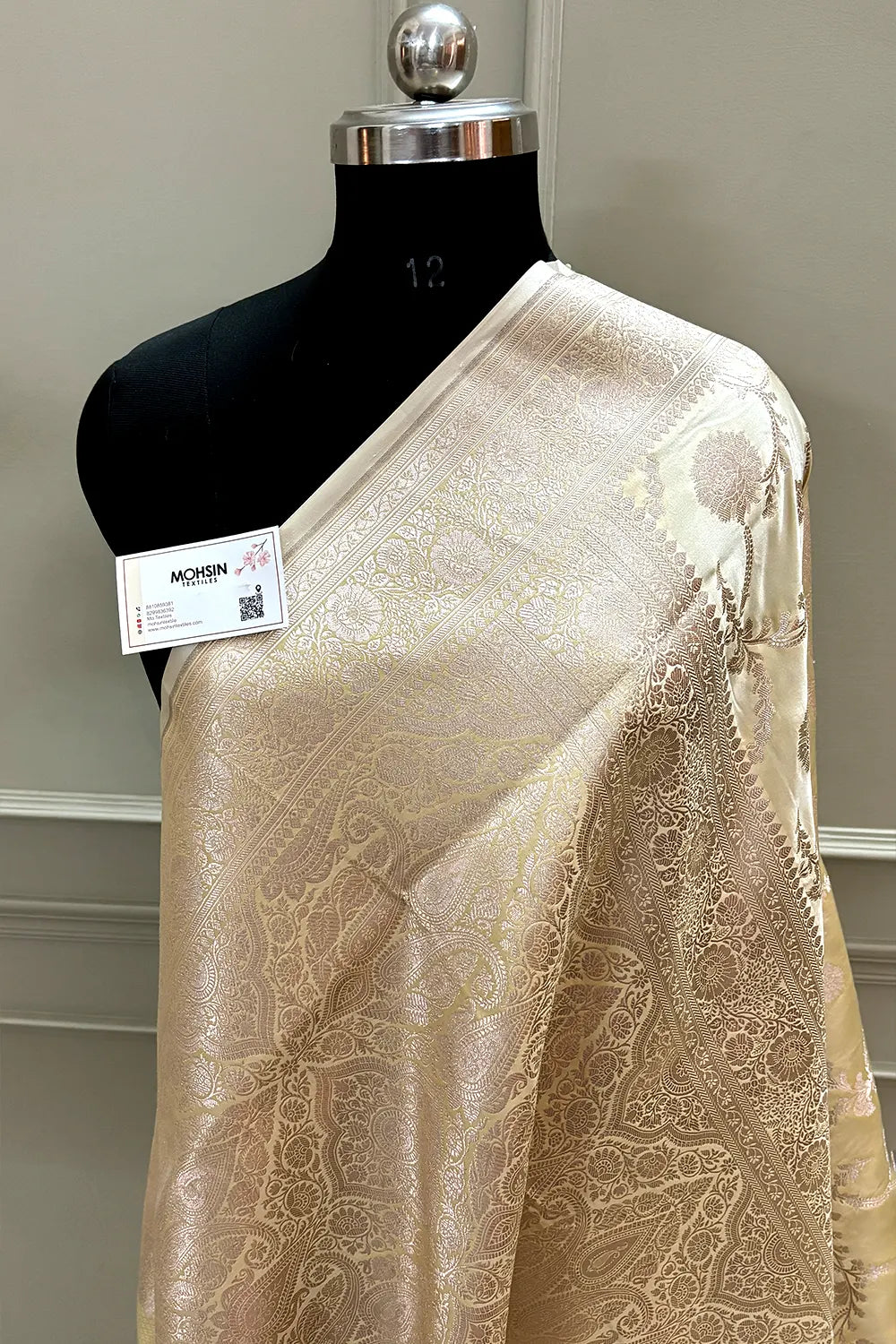 Light Yellow Laabela Jaal Katan Silk Banarasi Saree