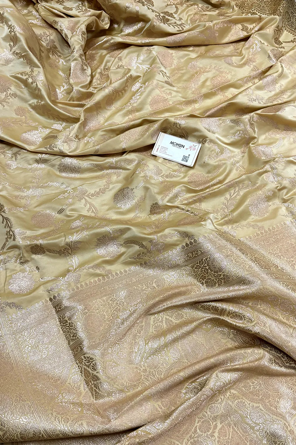 Light Yellow Laabela Jaal Katan Silk Banarasi Saree