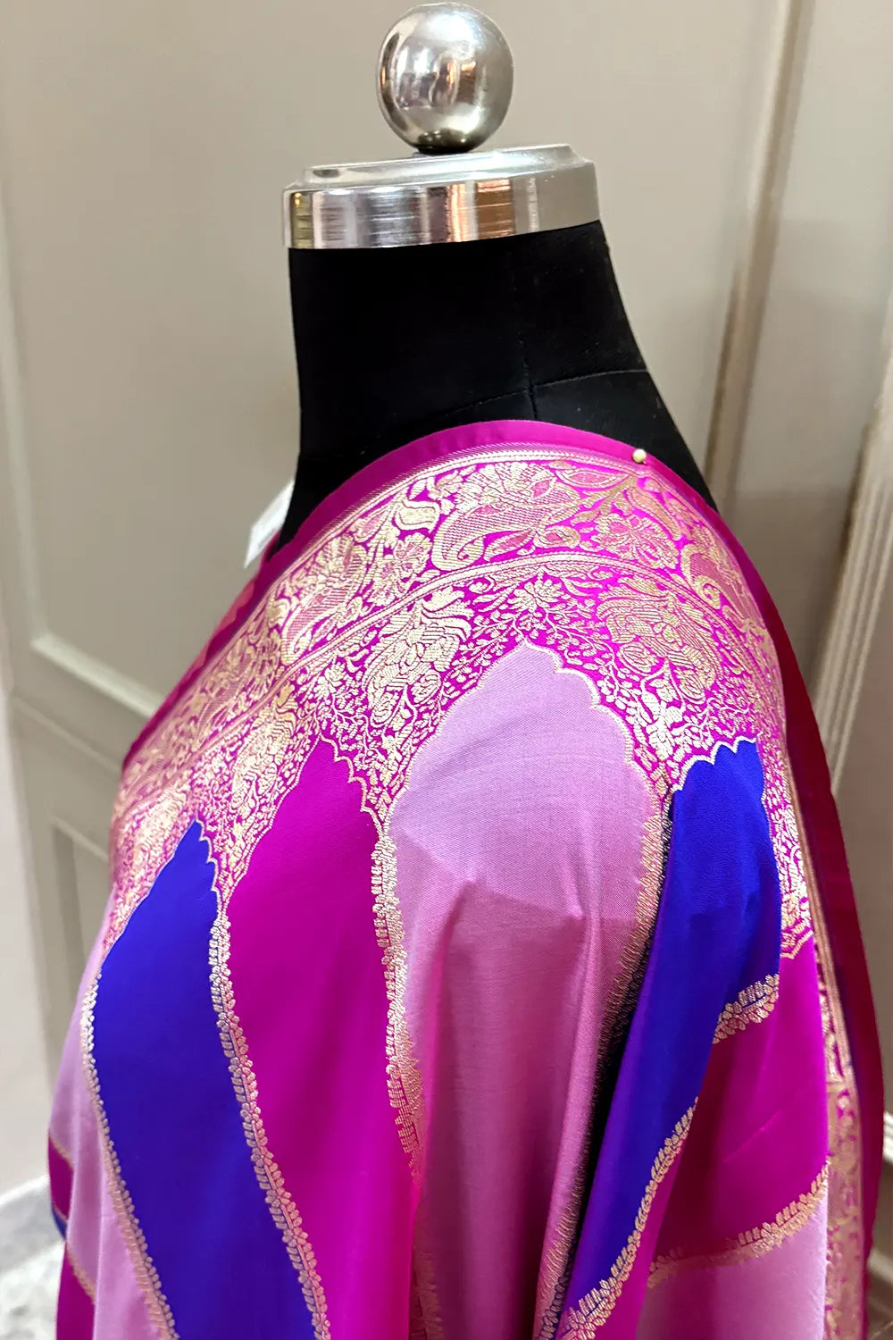 Magenta Rangkaat Katan Silk Banarasi Saree