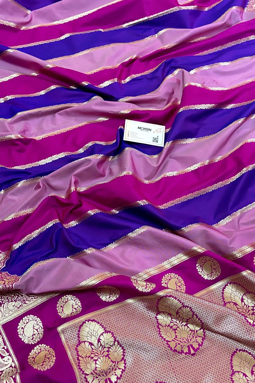 Magenta Rangkaat Katan Silk Banarasi Saree