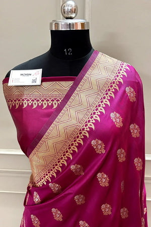Magenta Zari Banarasi Silk Saree
