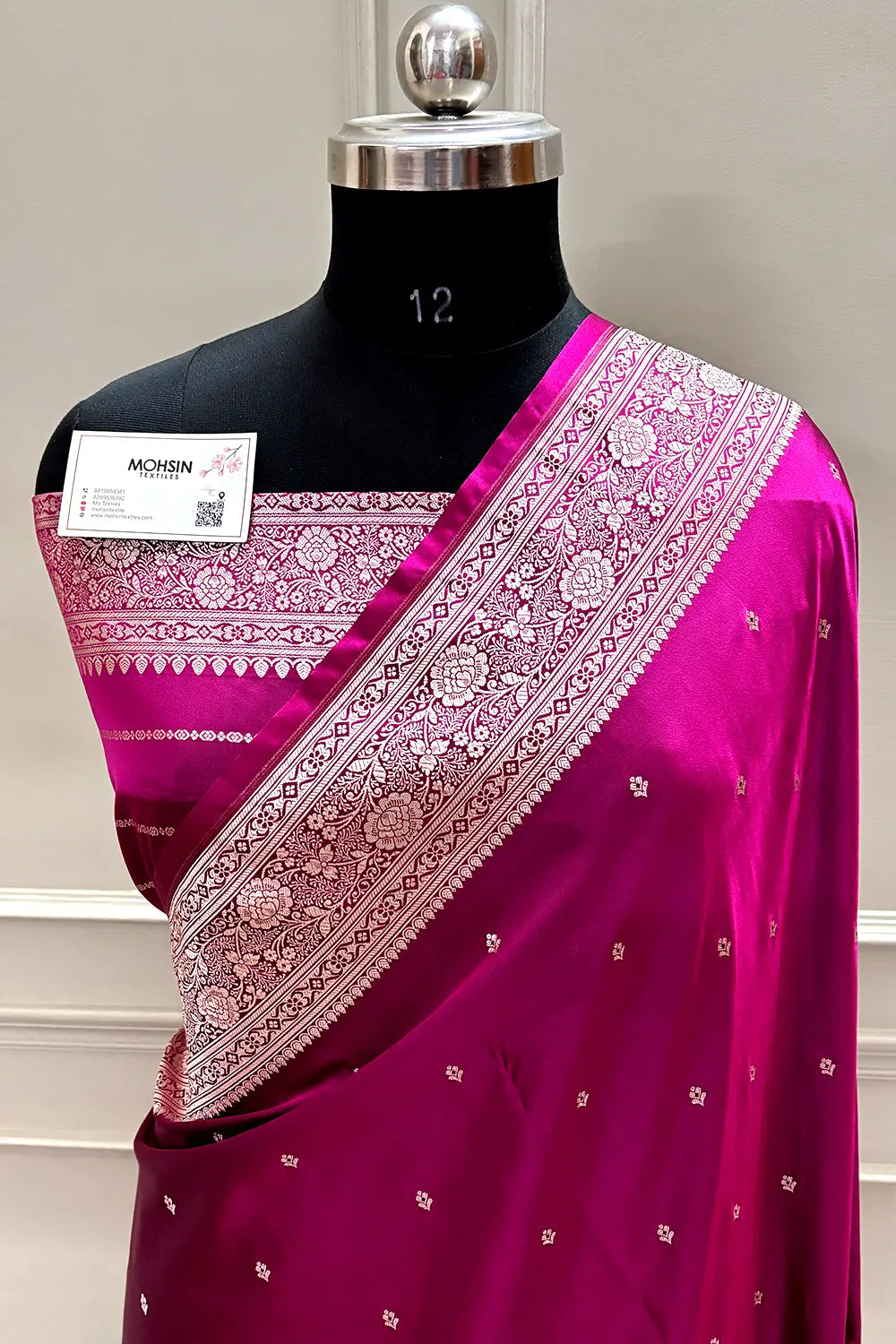 Magenta Zari Katan Silk Banarasi Saree
