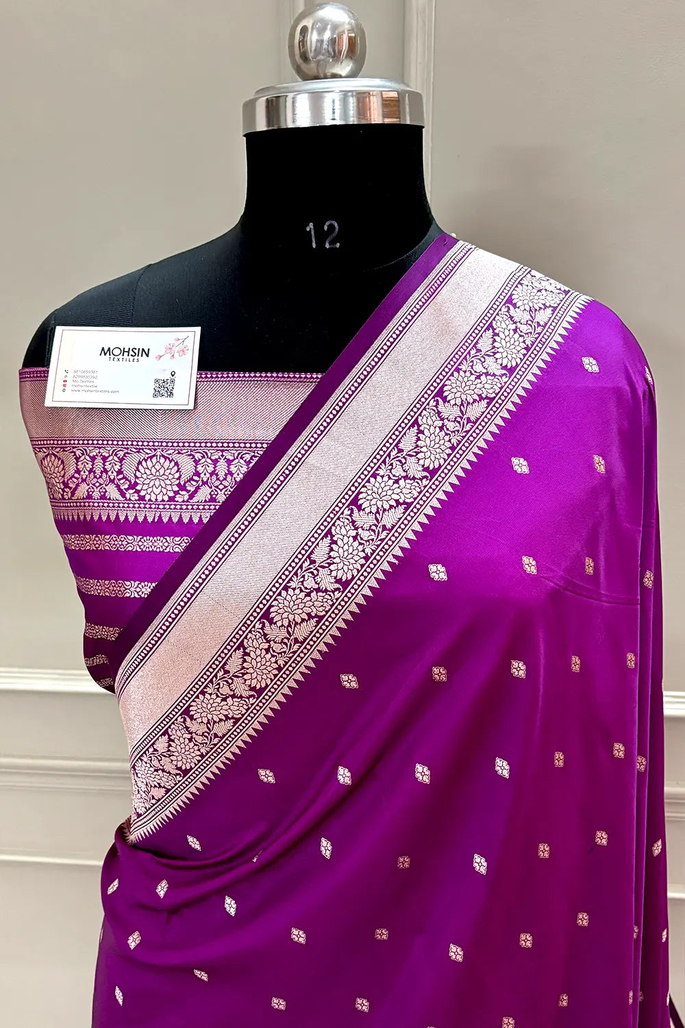 Magenta Zari Katan Silk Banarasi Saree