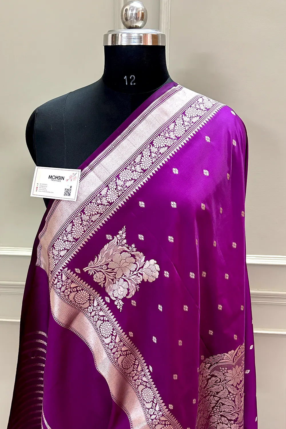 Magenta Zari Katan Silk Banarasi Saree