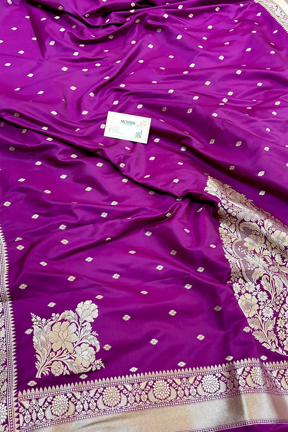 Magenta Zari Katan Silk Banarasi Saree