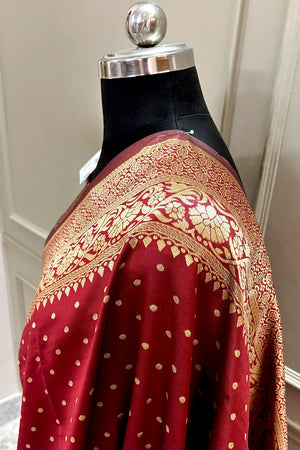 Maroon Banarasi Silk Saree