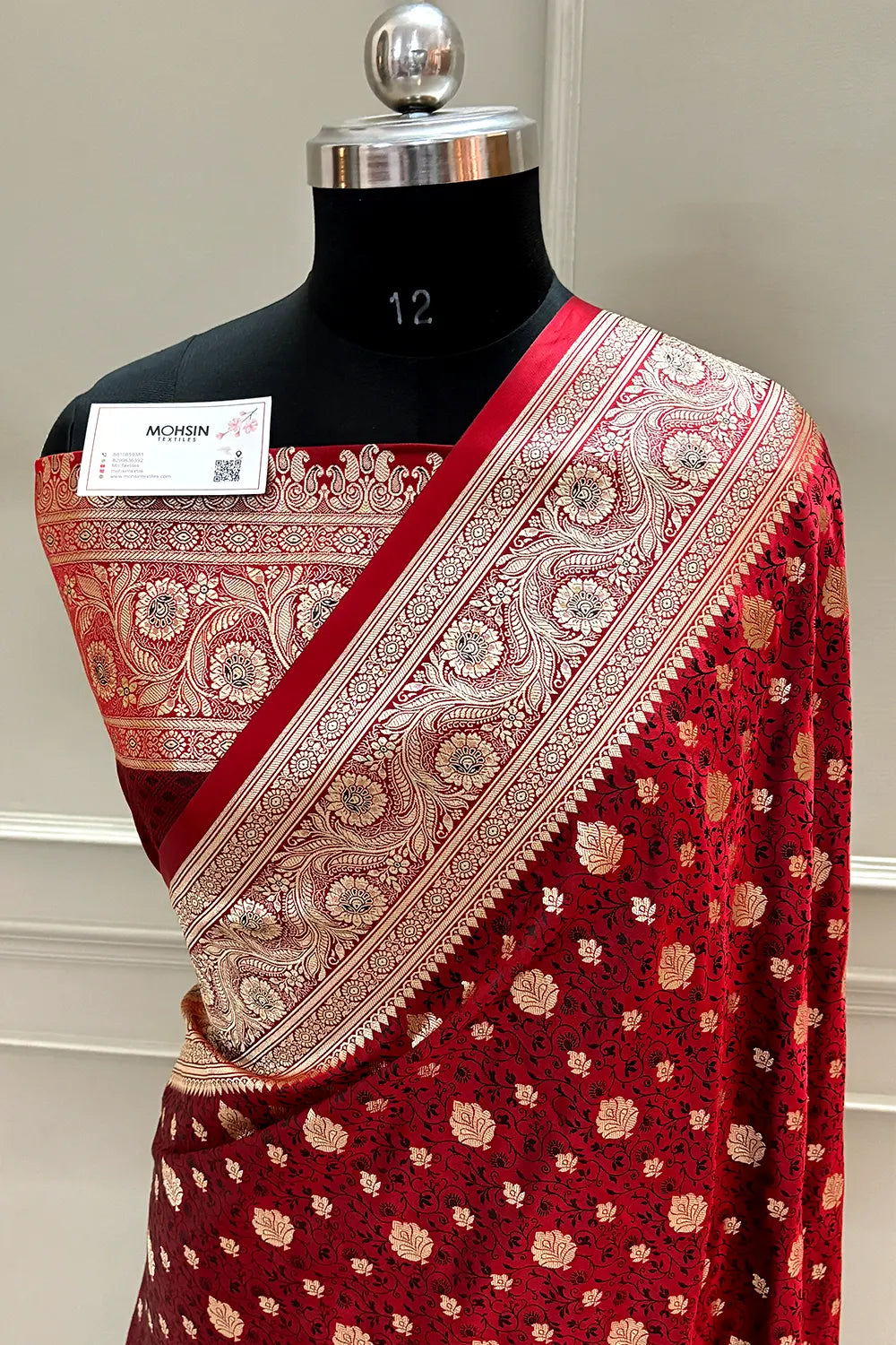 Maroon Chunni Munni Katan Silk Banarasi Saree