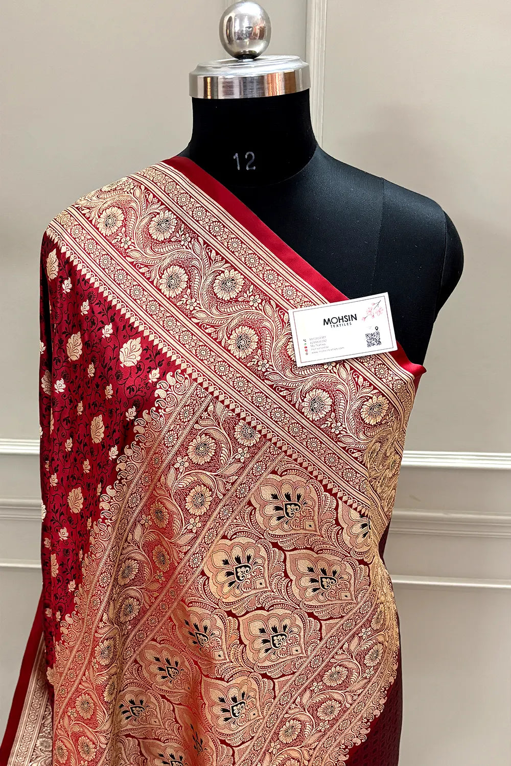 Maroon Chunni Munni Katan Silk Banarasi Saree