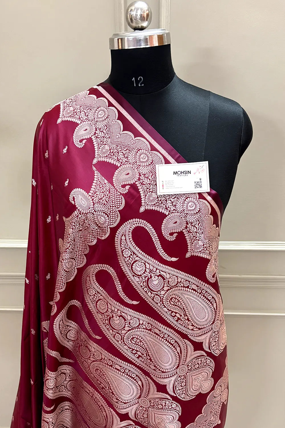 Maroon Deepak Buti Katan Silk Banarasi Saree