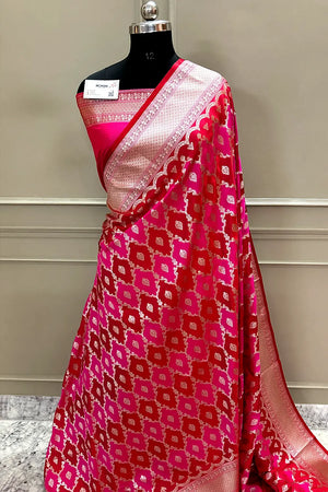 Maroon Rangkaat Zari Katan Silk Banarasi Saree