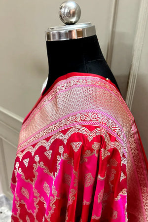 Maroon Rangkaat Zari Katan Silk Banarasi Saree