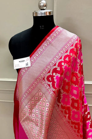 Maroon Rangkaat Zari Katan Silk Banarasi Saree