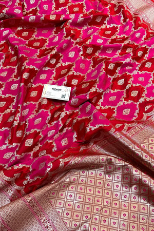 Maroon Rangkaat Zari Katan Silk Banarasi Saree