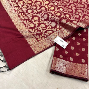 Maroon Resham Banarasi Silk Suit