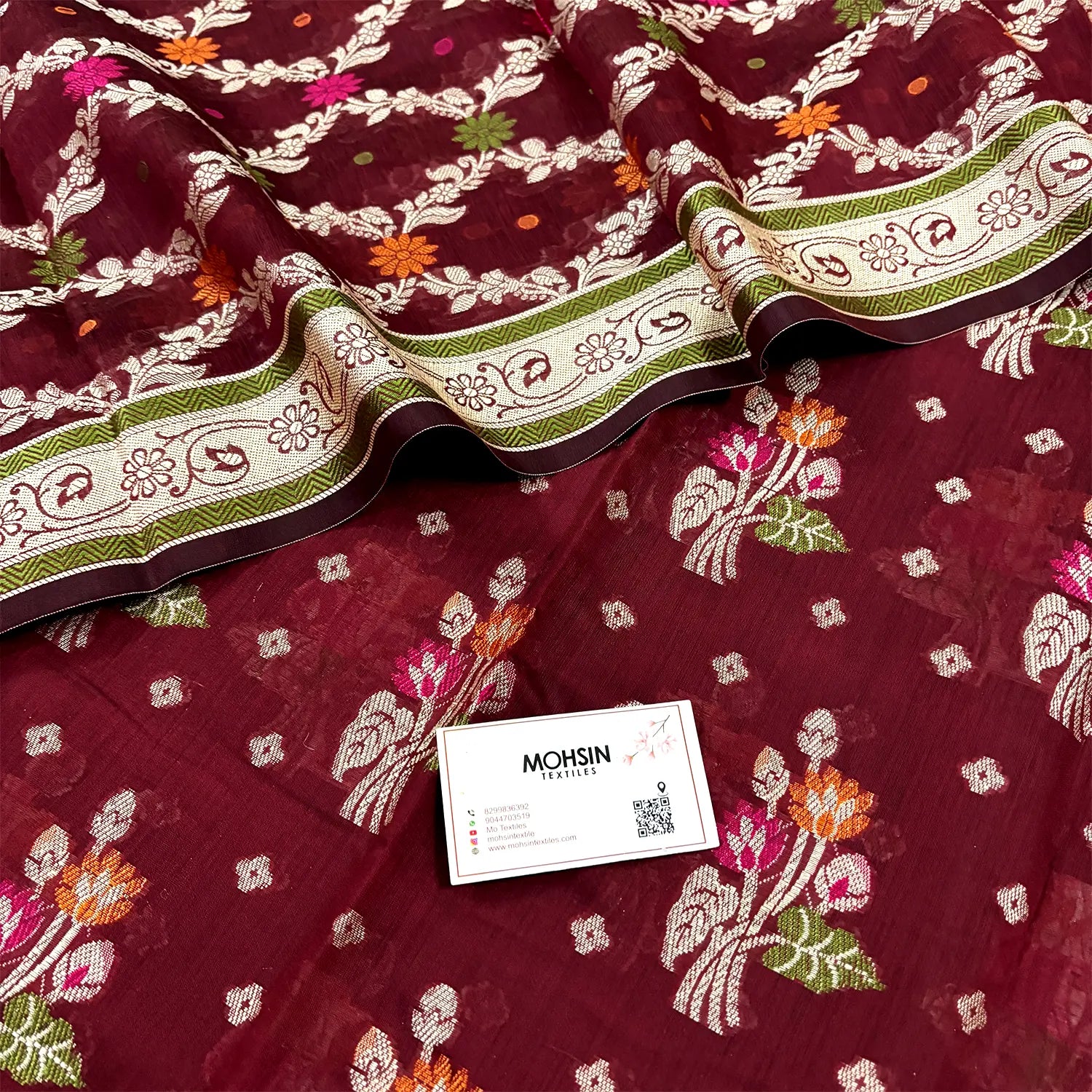 Maroon Resham Banarasi Silk Suit