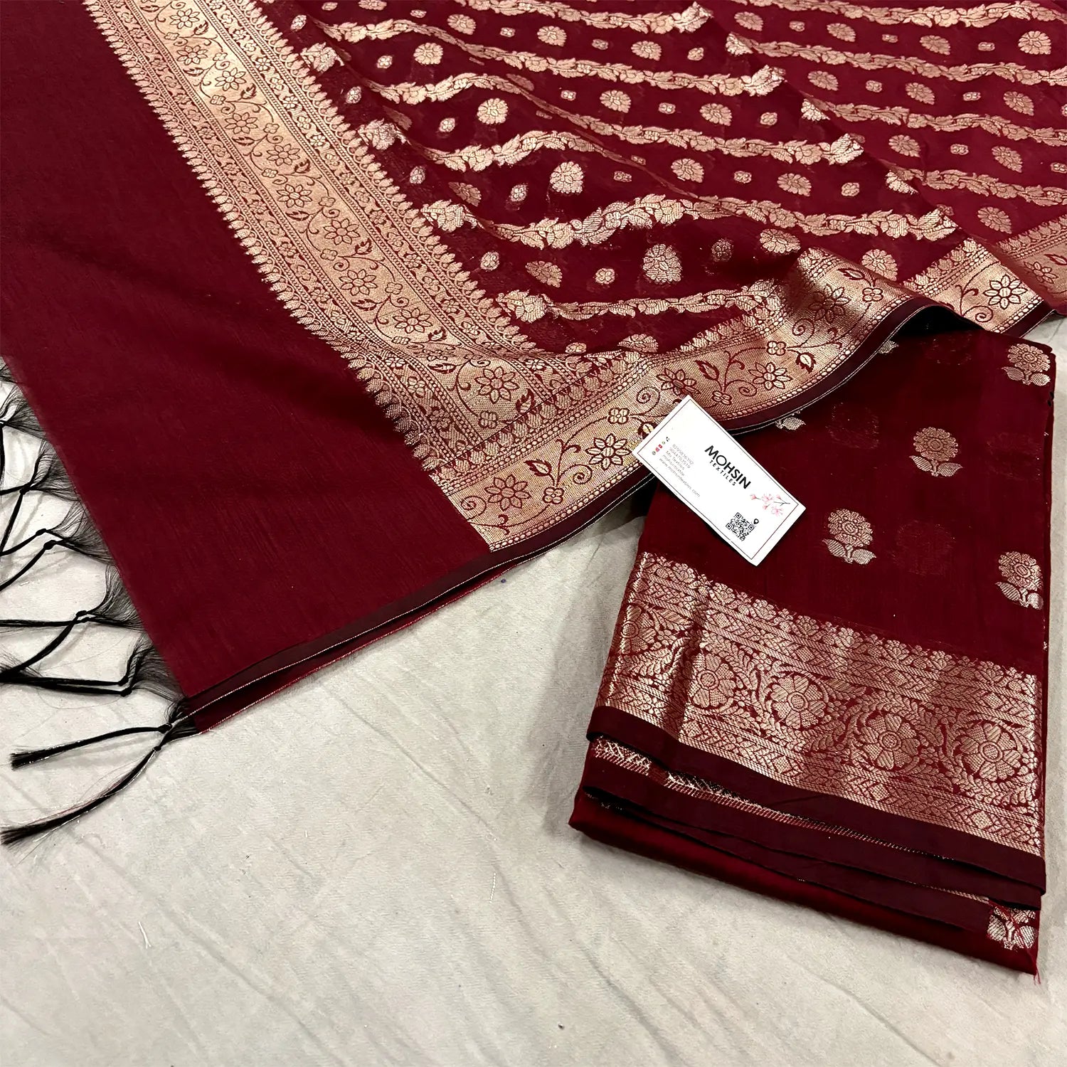 Maroon Resham Banarasi Silk Suit