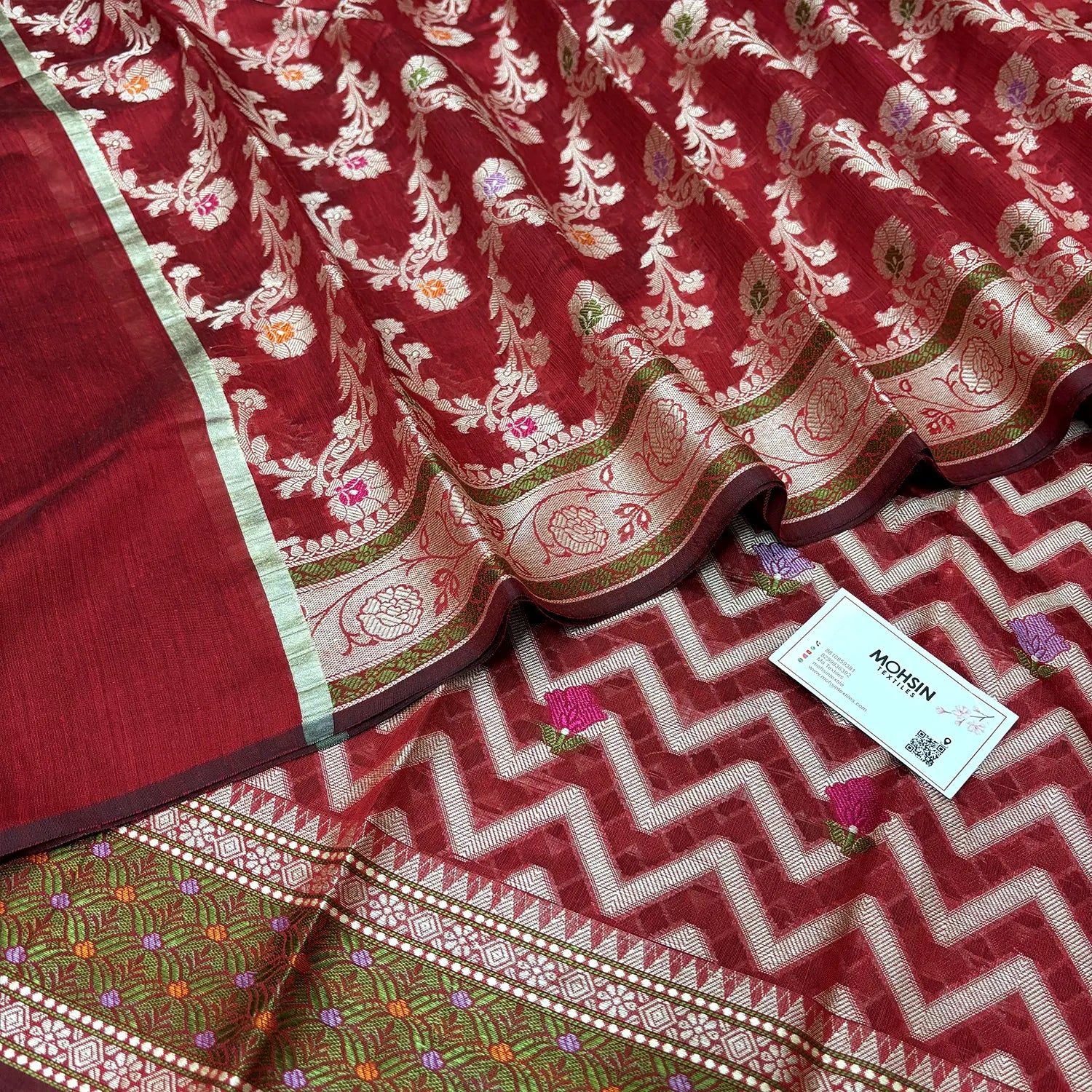 Maroon Resham Banarasi Silk Suit