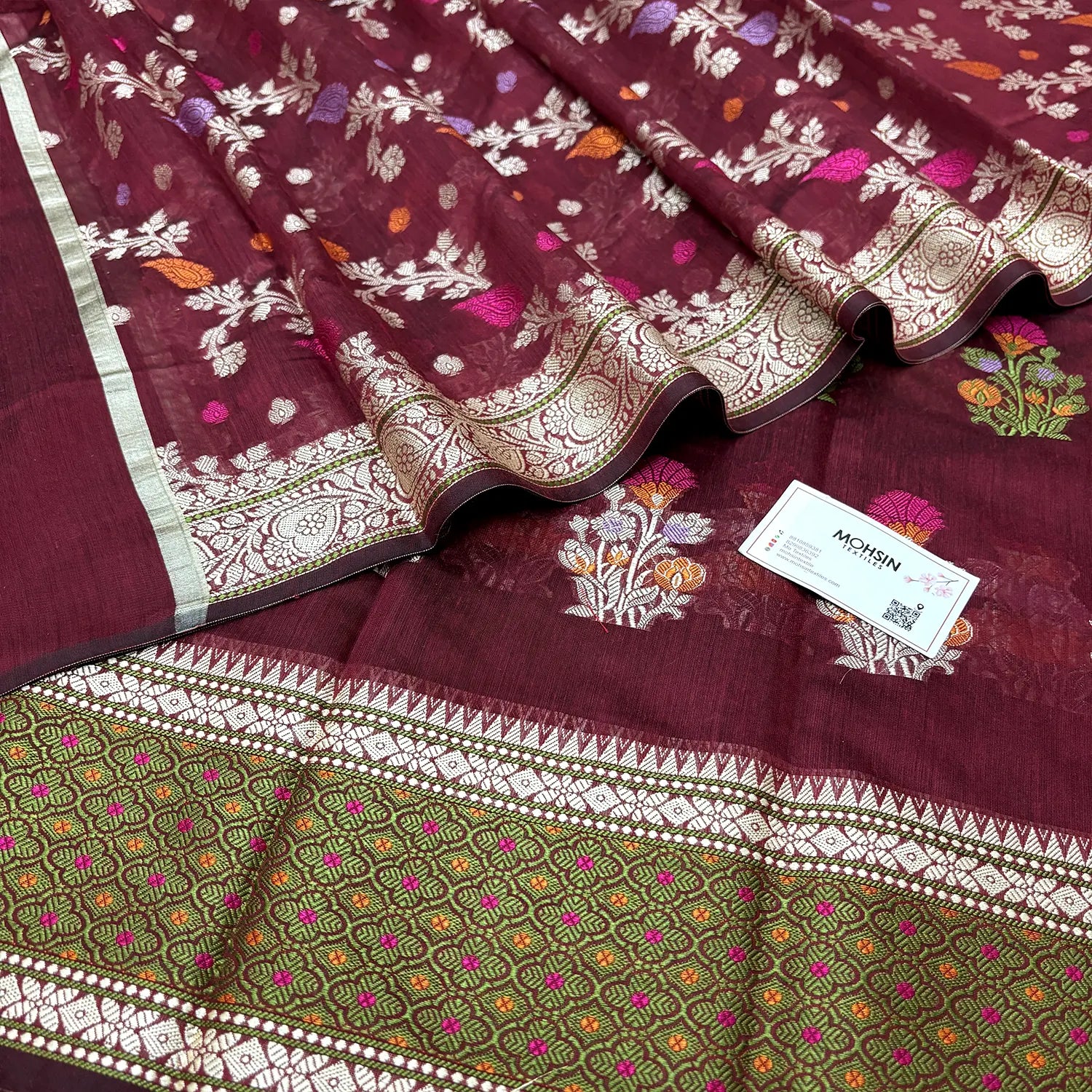 Maroon Resham Banarasi Silk Suit