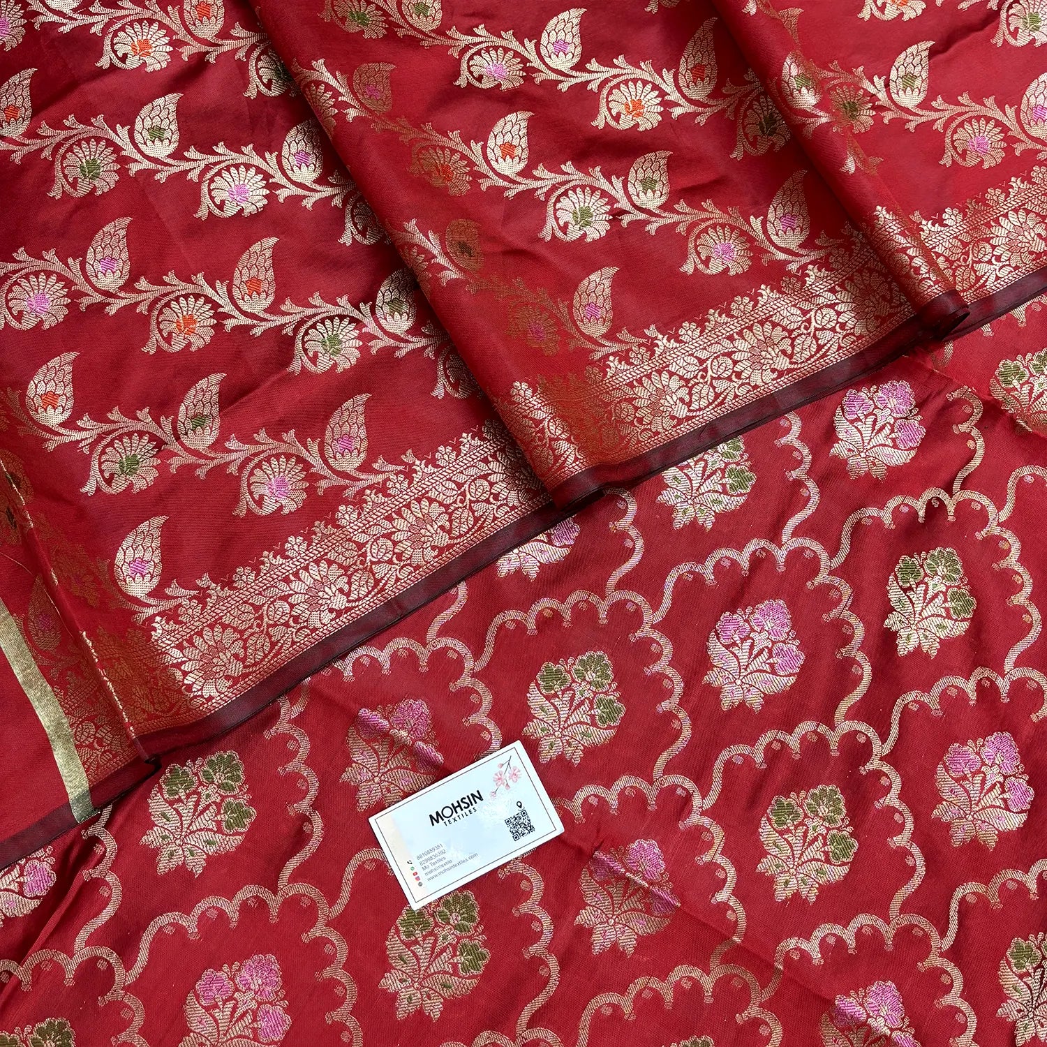Maroon Semi Katan Silk Banarasi Silk Suit
