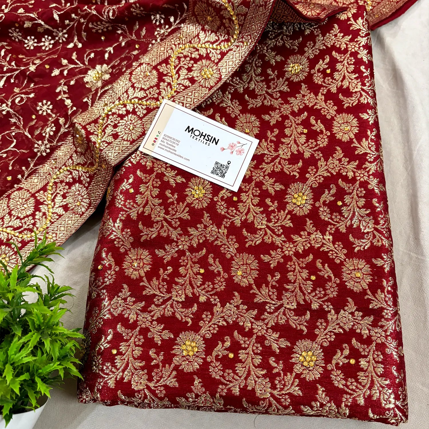 Maroon Stone Work Kimkhab Silk Banarasi Gharara