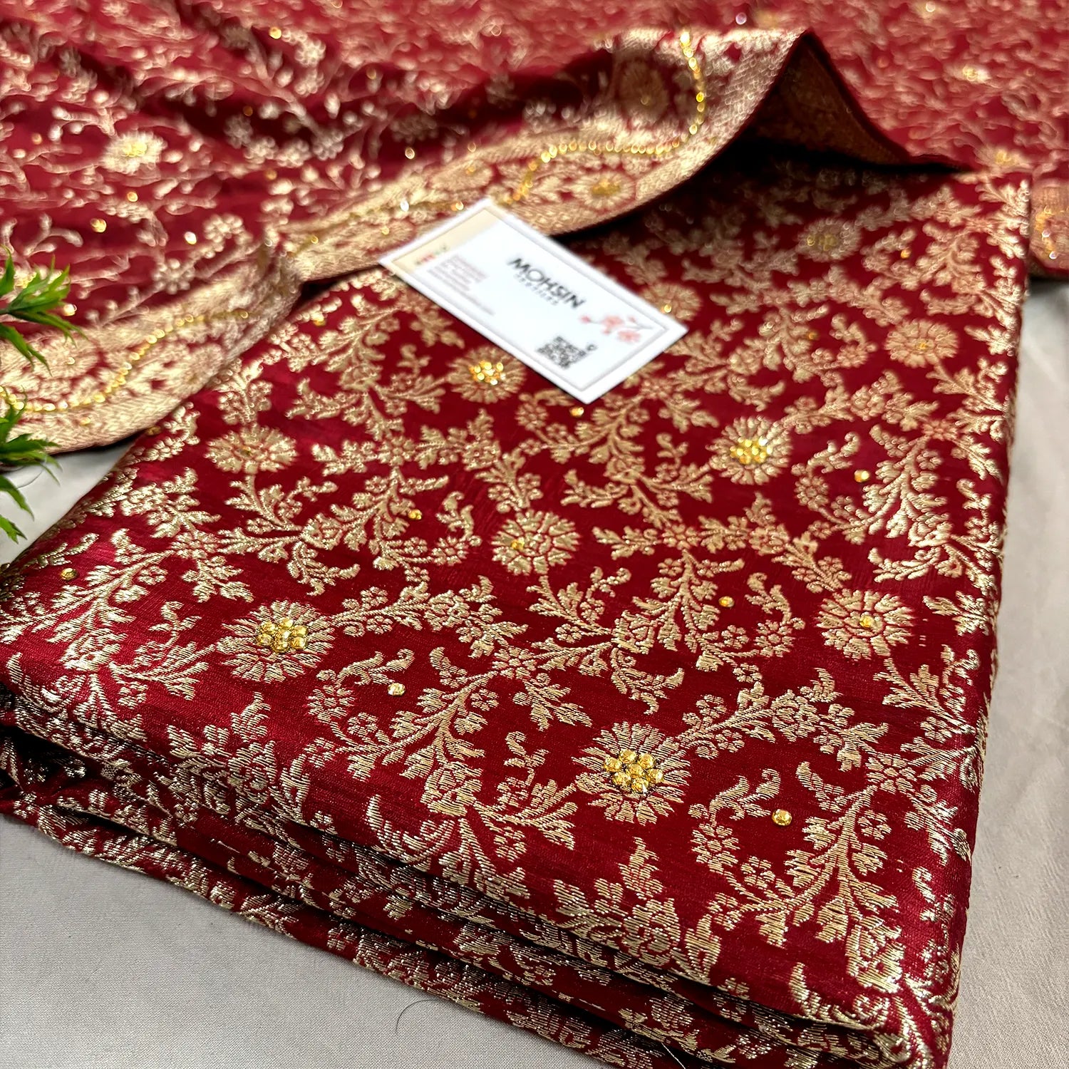 Maroon Stone Work Kimkhab Silk Banarasi Gharara