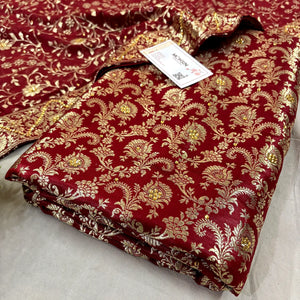 Maroon Stone Work Kimkhab Silk Banarasi Gharara