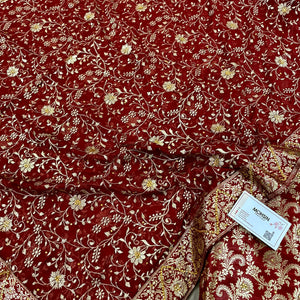 Maroon Stone Work Kimkhab Silk Banarasi Gharara