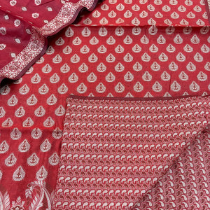 Maroon Surahi Buti Cotton Silk Banarasi Suit 