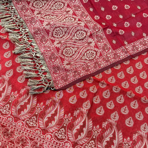 Maroon Surahi Buti Cotton Silk Banarasi Suit 