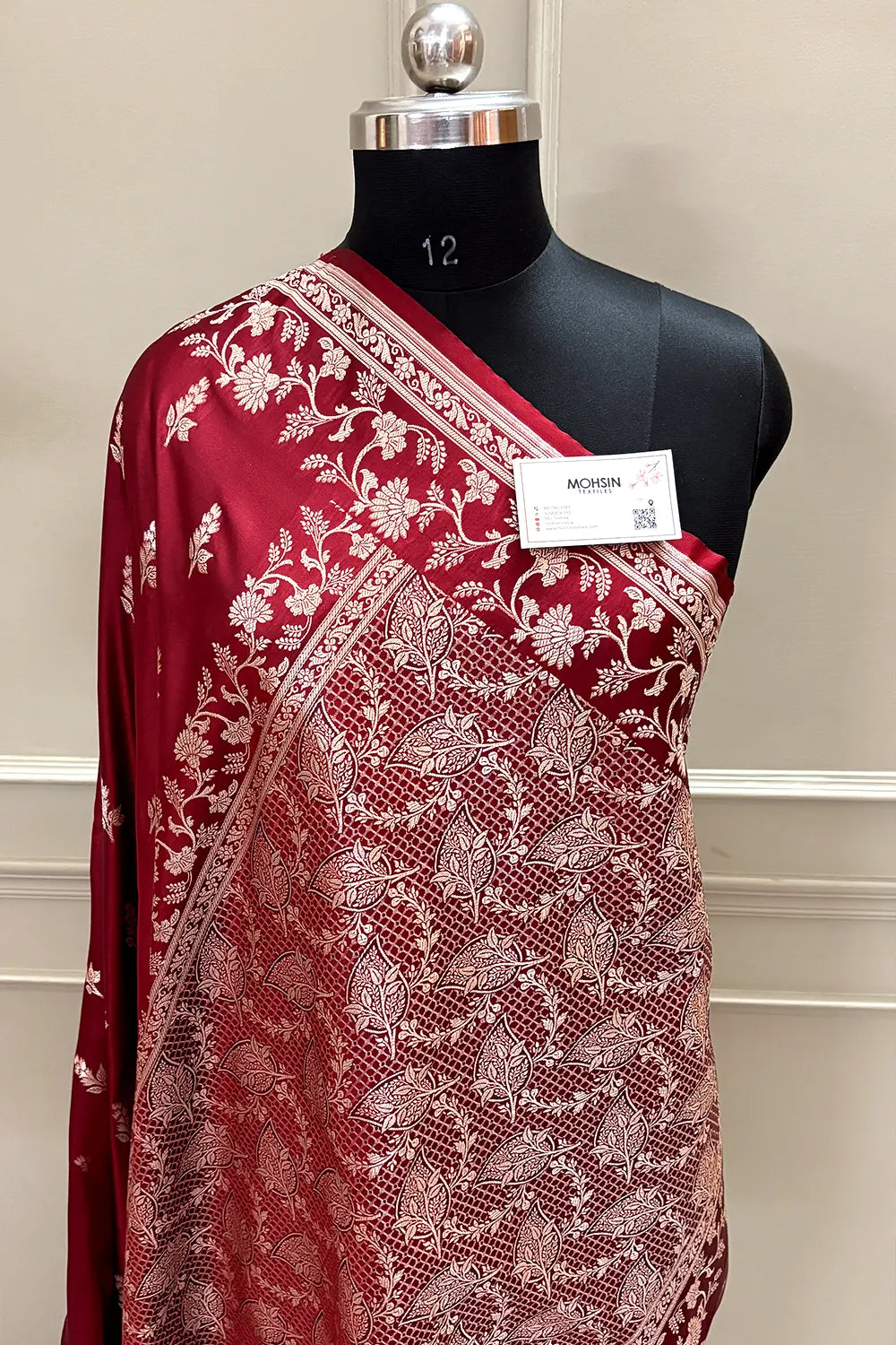 Maroon Tejo Katan Silk Banarasi Saree