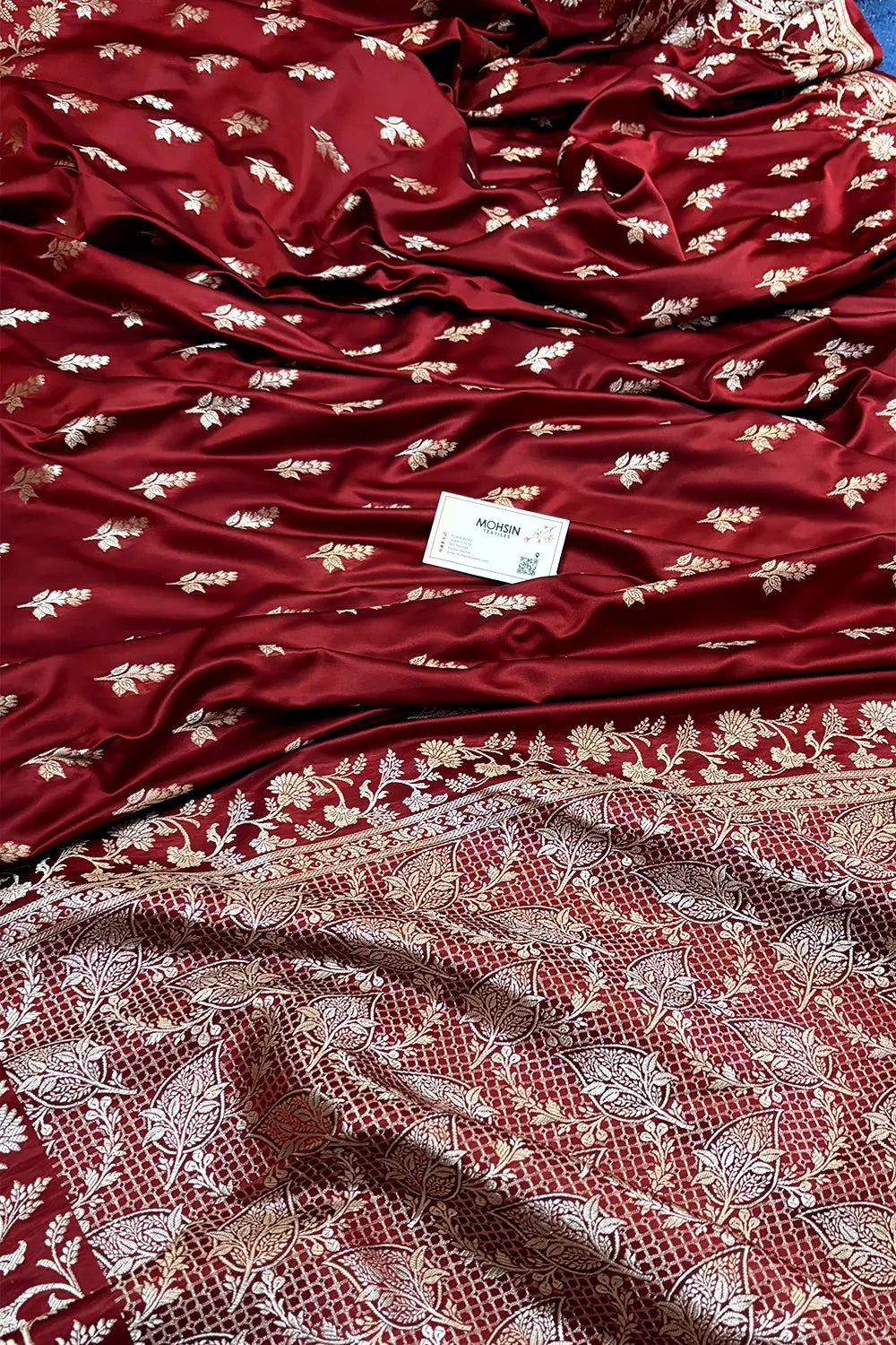 Maroon Tejo Katan Silk Banarasi Saree