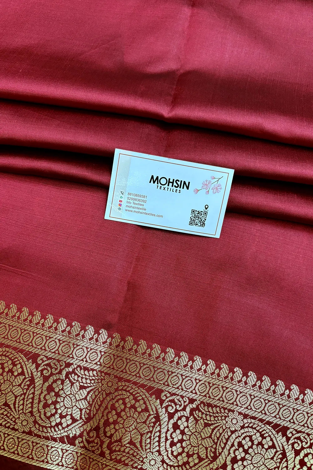 Maroon Tilismi Kalli Semi Katan Silk Banarasi Saree