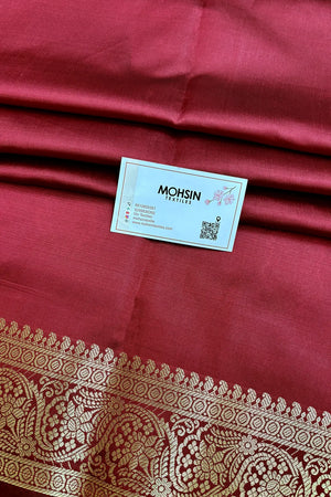 Maroon Tilismi Kalli Semi Katan Silk Banarasi Saree